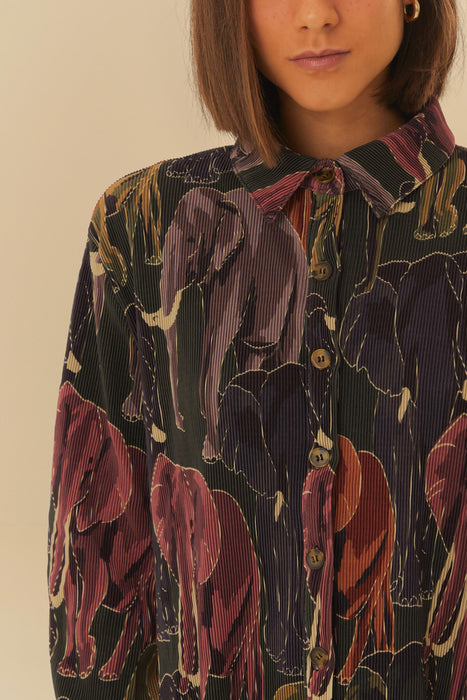 FARM PLEATED ELEPHANT SHIRT